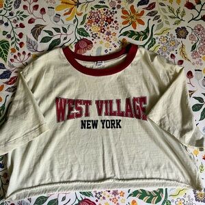 Garage Cream Tee with Red Collar